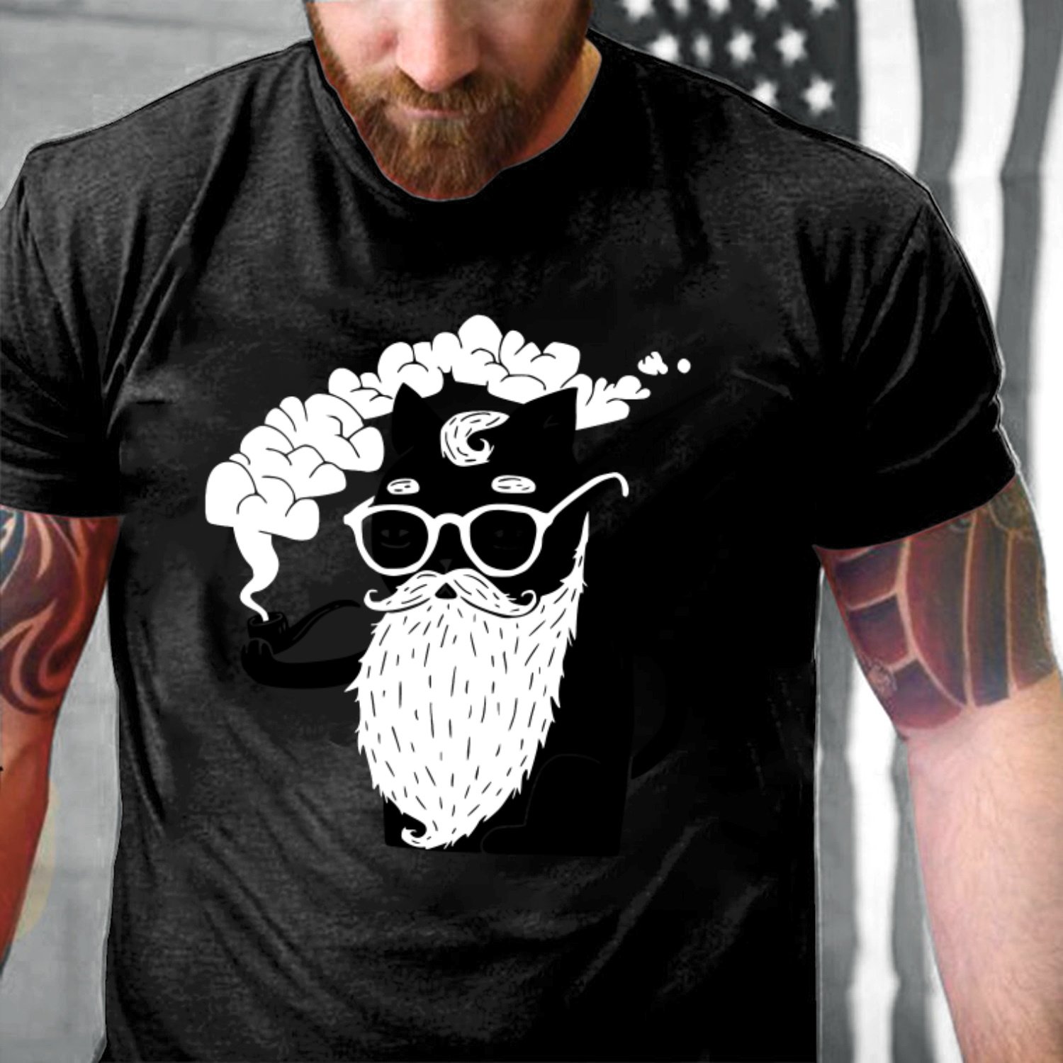 Black Cat Shirt, Rebel Smoking Bad Black Cat Funny Black Cat Gift T-Shirt