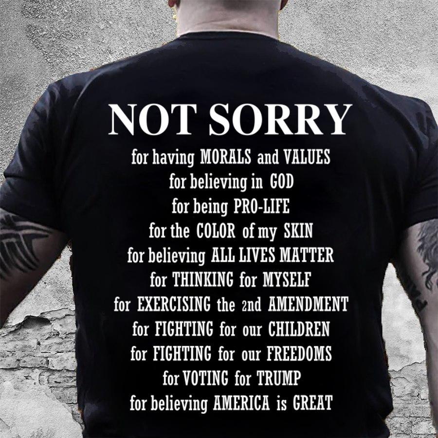 Trump Shirt, Shirts With Sayings, Not Sorry For Voting For Trump T-Shirt