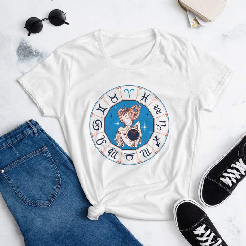 Aries Shirt, Aries Zodiac Sign, Astrology Birthday Shirt, Gift For Her, Aries Gifts Unisex T-Shirt