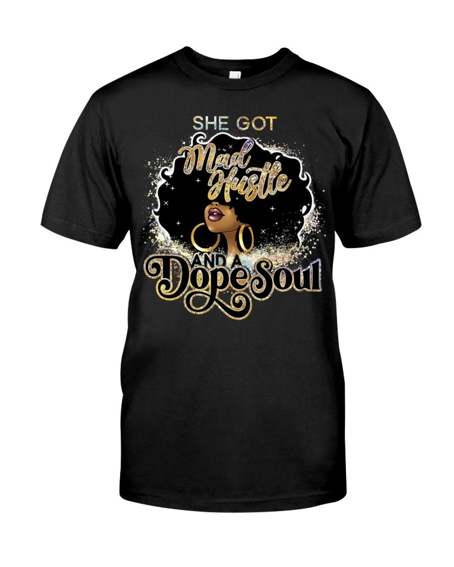 Black Woman Shirt, Black Queen Shirt, Black Girl She Got Mad Hustle T-Shirt KM1407