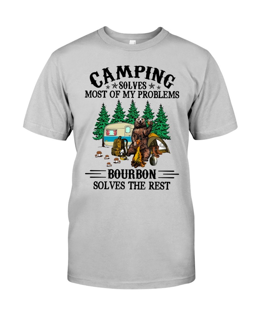 Camping Shirt, Shirts With Sayings, Camping Solves Most Of My Problems T-Shirt KM0807