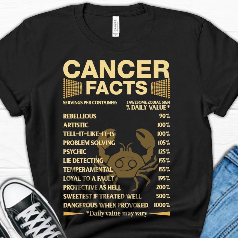 Cancer Facts T-Shirt, Cancer Birth Sign, Zodiac Cancer Zodiac Birthday Shirt, Birthday Gift V2 Unisex T-Shirt