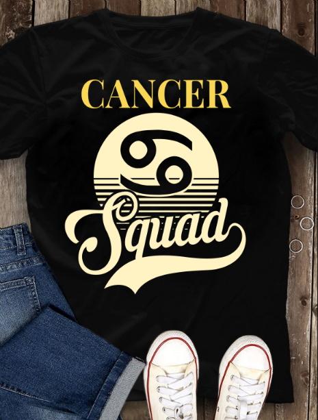 Cancer Unisex Shirt, Birthday Gift Ideas, Cancer Squad Sun Retro T-Shirt