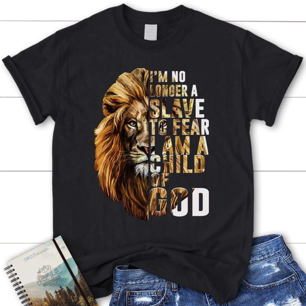 Christian Lion Shirt, Jesus Shirt, I'm No Longer A Slave To Fear T-Shirt KM1208 Christian Lion Shirt, Jesus Shirt, I'm No Longer A Slave To Fear T-Shirt KM1208