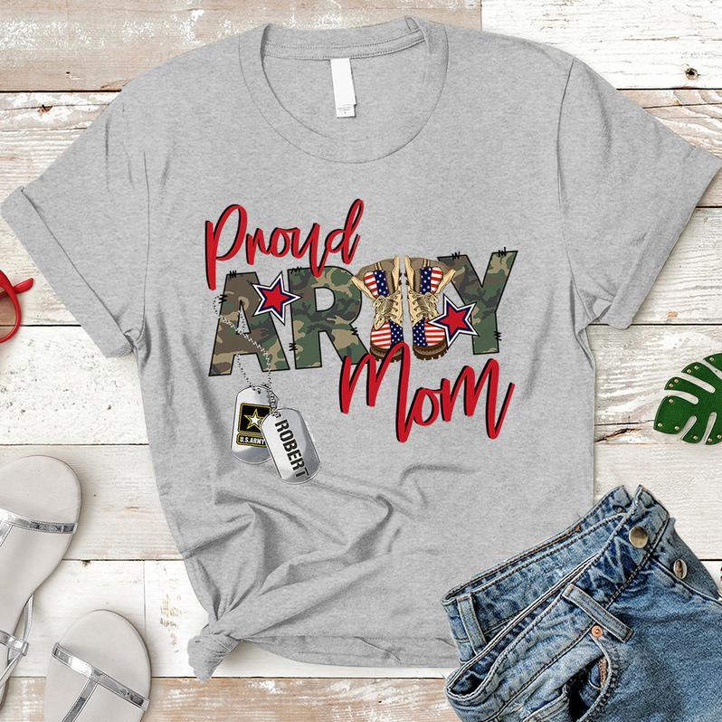 Custom Shirt, Army Shirt, Personalized Army Mom Shirt, Proud Army Mom T-Shirt KM1207