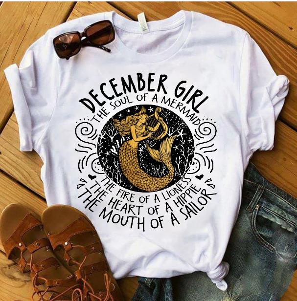 December Girl The Soul Of A Mermaid The Fire Of Lioness T-Shirt December Girl The Soul Of A Mermaid The Fire Of Lioness T-Shirt