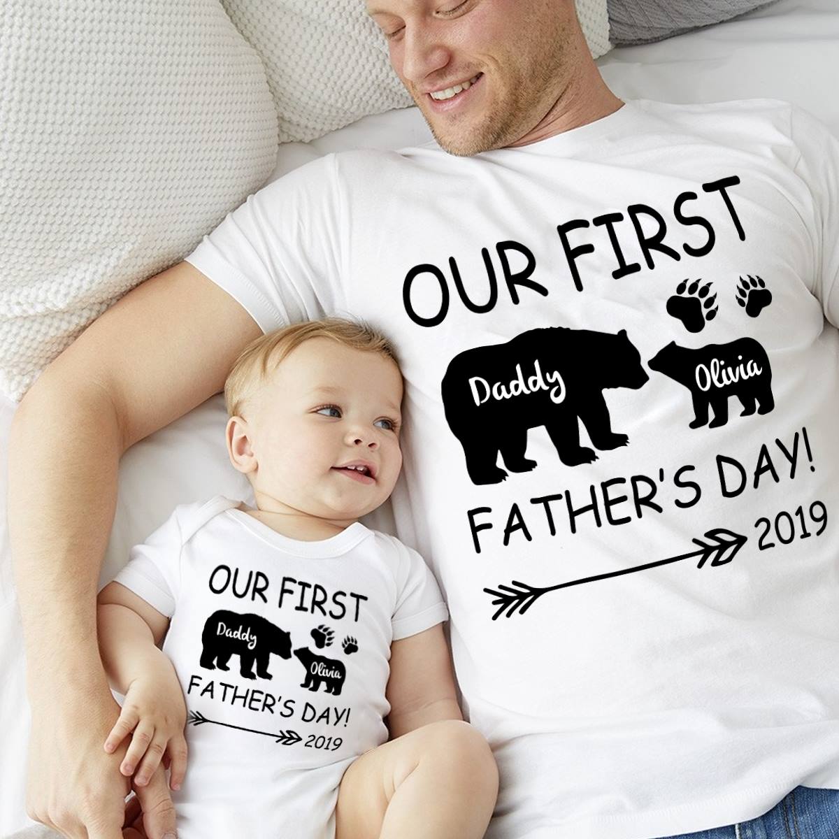 Father Baby Matching Shirts, Custom Shirt, Our First Father's Day Shirt, Funny Dad Shirt Father Baby Matching Shirts, Custom Shirt, Our First Father's Day Shirt, Funny Dad Shirt