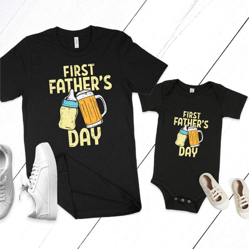 Father Baby Matching Shirts, First Father's Day Shirt, Funny Dad Shirt, Dad Beer Shirt, Father's Day Gift Shirt Father Baby Matching Shirts, First Father's Day Shirt, Funny Dad Shirt, Dad Beer Shirt, Father's Day Gift Shirt