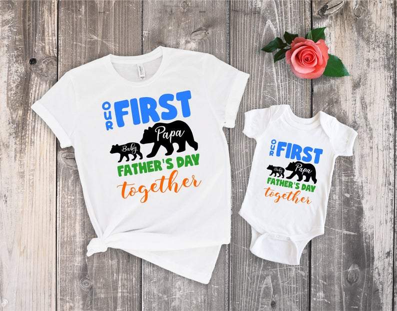 Father Baby Matching Shirts, First Father's Day Shirt, Funny Dad Shirt, Father's Day Together Shirt