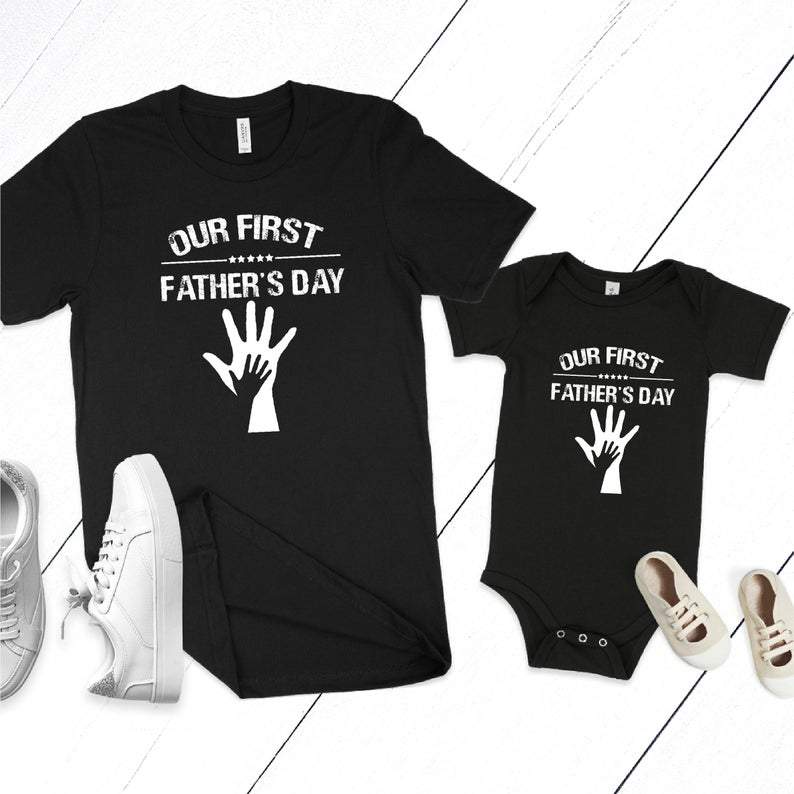 Father Baby Matching Shirts, Our First Father's Day Shirt, Funny Dad Shirt, Father's Day Gift Shirt Father Baby Matching Shirts, Our First Father's Day Shirt, Funny Dad Shirt, Father's Day Gift Shirt