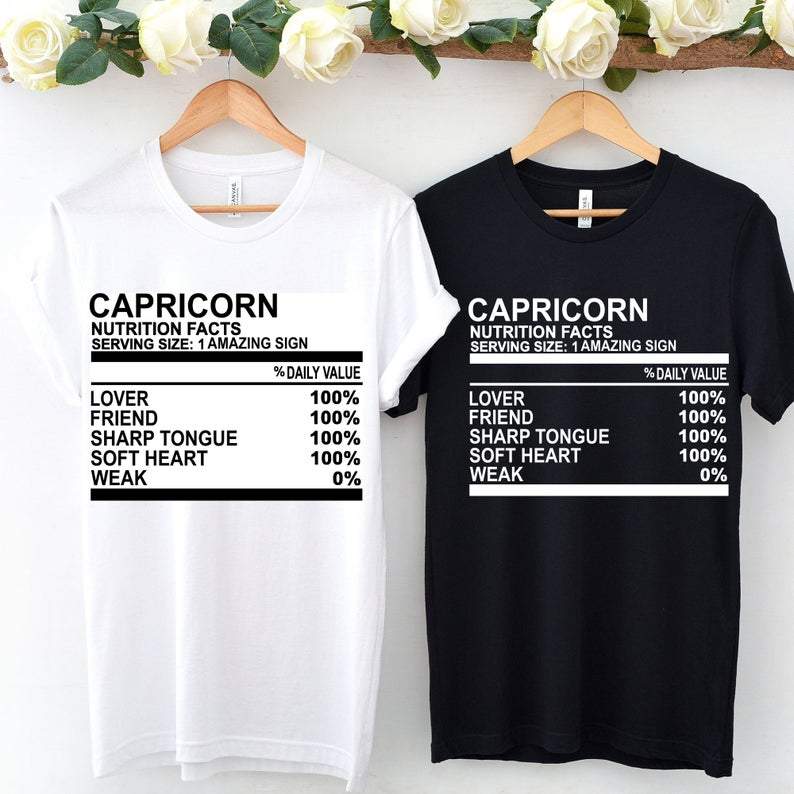Funny Capricorn Shirt, Capricorn Zodiac Sign, Capricorn Nutrition Facts Unisex T-Shirt