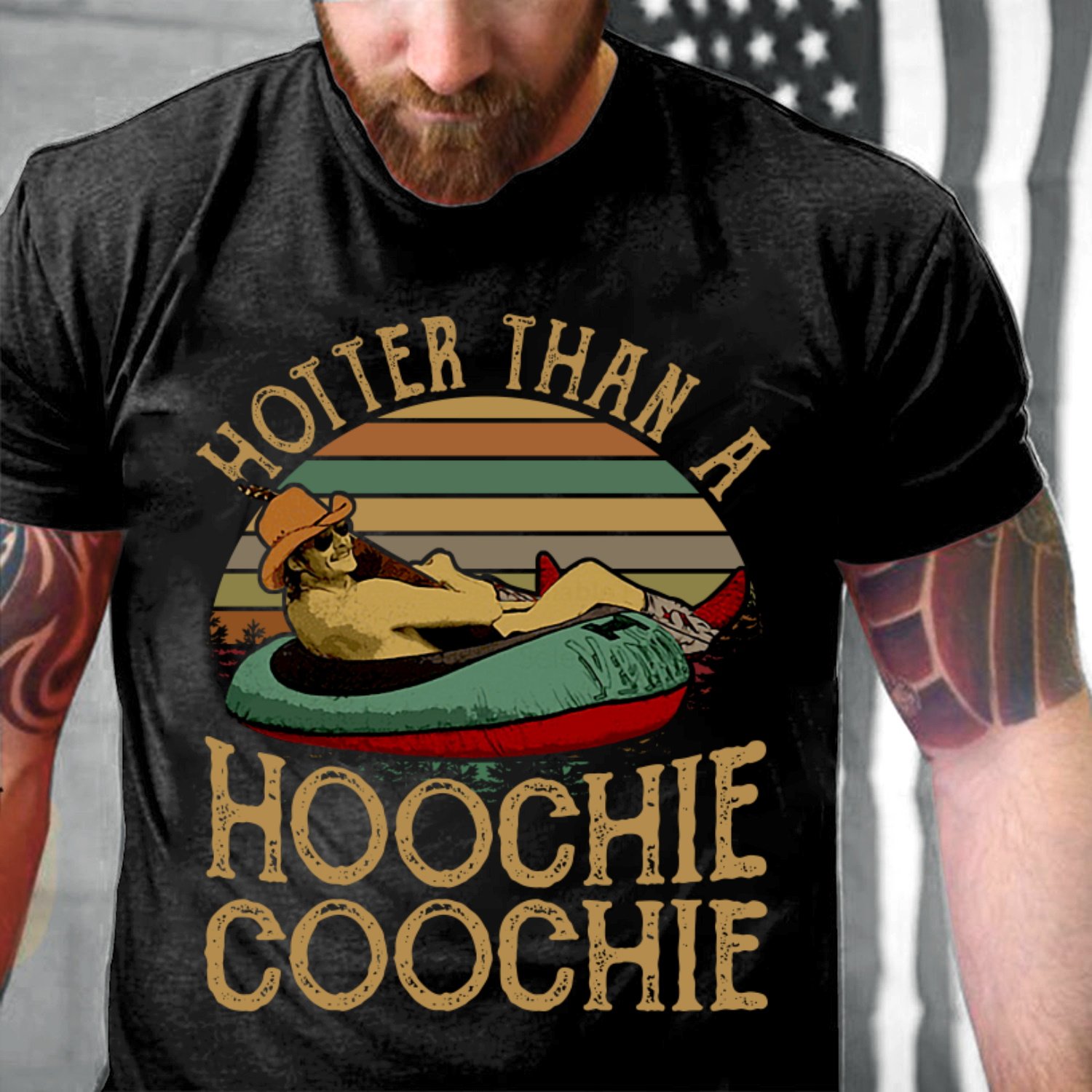 Funny Shirt, Funny Quote T-Shirt, Hotter Than A Hoochie Coochie Vintage Retro T-Shirt KM2406