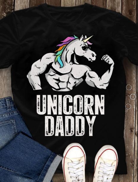 Gift Ideas For Father's Day, Daddy Shirt, Dadacorn Bodybuilding Unicorn Dad Funny T-Shirt