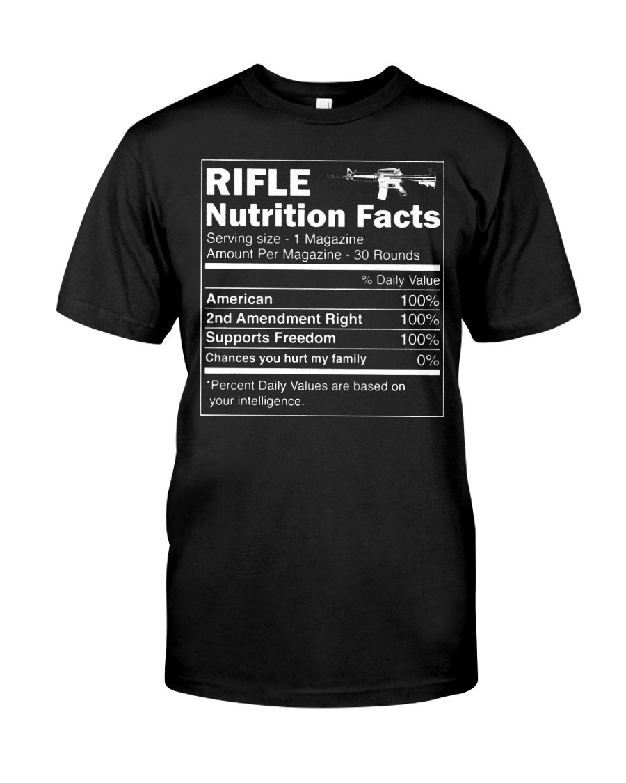 Gun Shirt, RIFLE Nutrition Facts T-Shirt KM0308 Gun Shirt, RIFLE Nutrition Facts T-Shirt KM0308