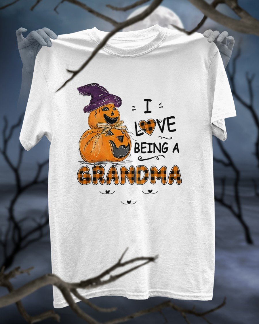Halloween Shirt, Custom Shirt, Gift For Grandma, I Love Being A Grandma Pumpkin T-Shirt KM0709 Halloween Shirt, Custom Shirt, Gift For Grandma, I Love Being A Grandma Pumpkin T-Shirt KM0709