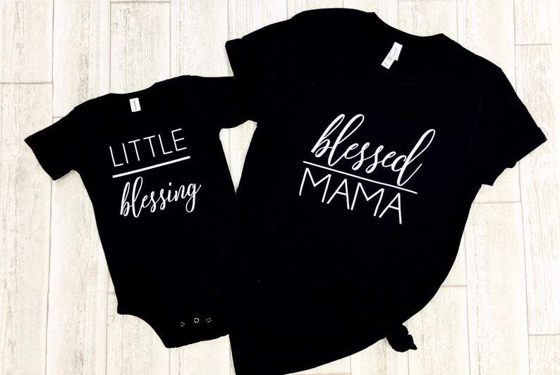 Mother's Day Gift, Gift For Mom, Blessed Mama Little Blessing Set, Little Blessing Shirt Unisex T-Shirt