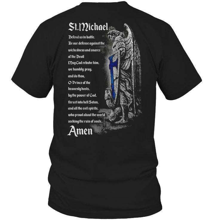 Police Shirt, Back The Blue Shirt, Police Tees, Police St Michael T-Shirt KM0107