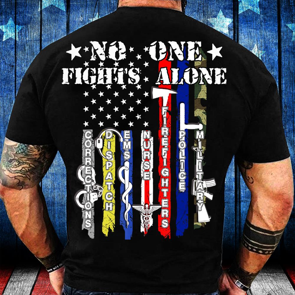 PTSD Awareness Shirt No One Fights Alone T-Shirt