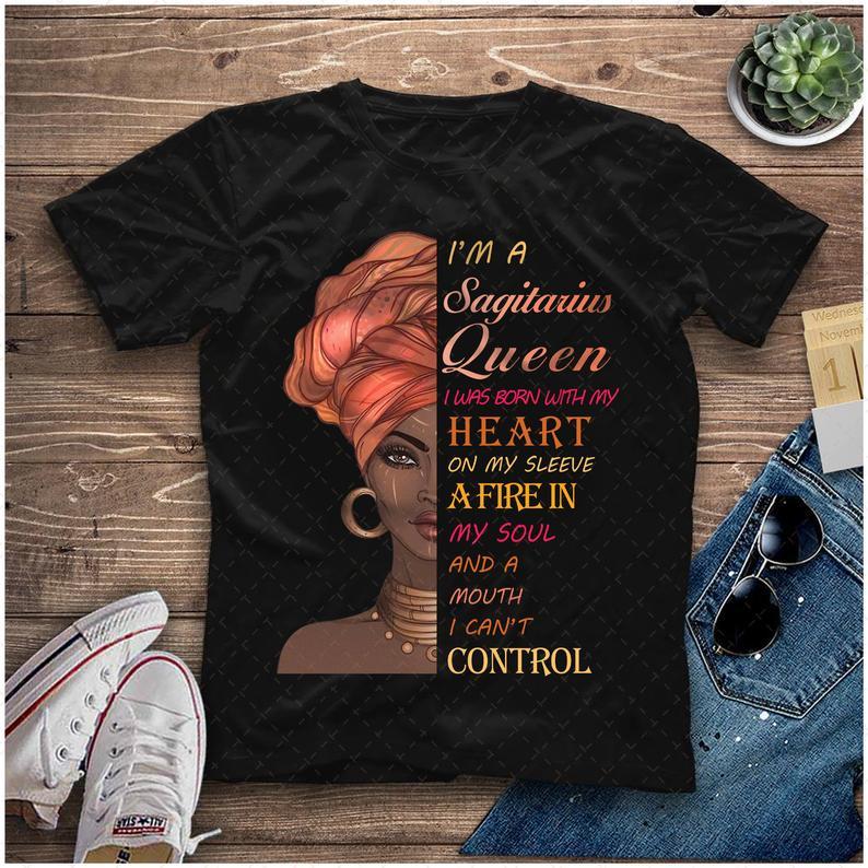 Sagittarius Birthday Shirts, Sagittarius Zodiac Sign, I Am A Sagittarius Queen, Gift For Her Unisex T-Shirt