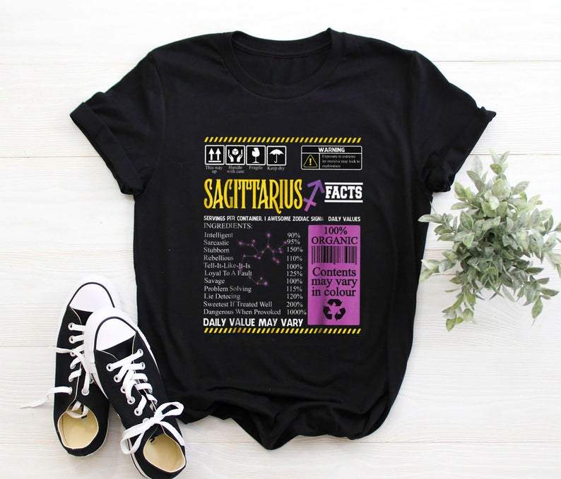 Sagittarius Birthday Shirts, Sagittarius Zodiac Sign, Sagittarius Facts Shirt V2, Gift For Her Unisex T-Shirt