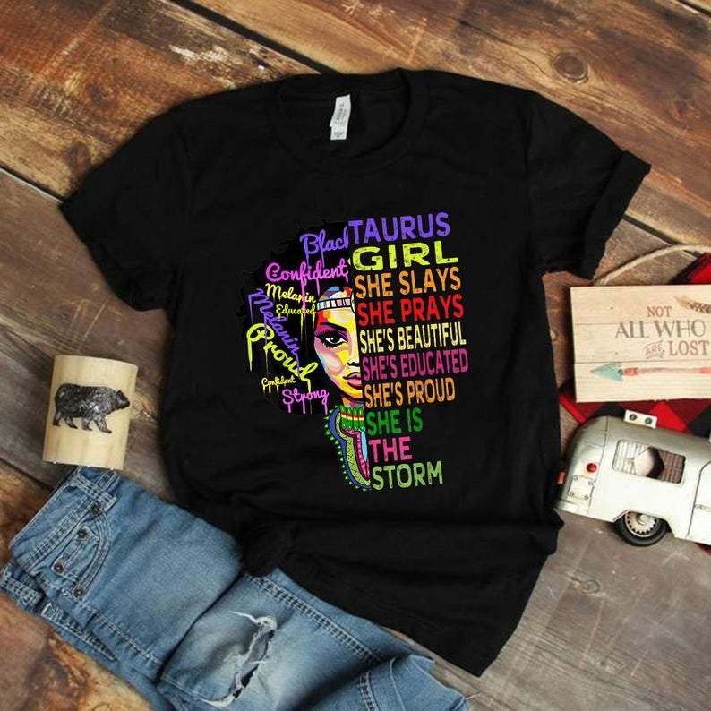 Taurus Birthday Gifts, Taurus Girl She Slays, She Prays, Birthday Gift Zodiac Birthday Gift Idea, Gift For Her T-Shirt