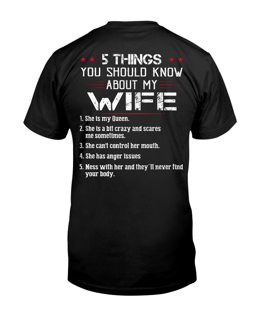 Trending Shirt, Dad Shirt, 5 Things You Should Know About My Wife T-Shirt KM1806