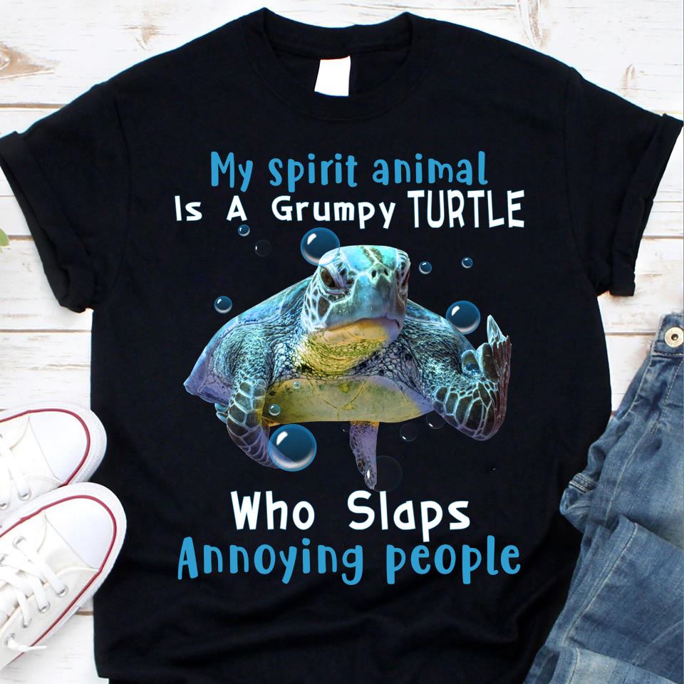 Trending Shirt, Funny Shirt, My Spirit Animal Is A Grumpy Turtle Unisex T-Shirt KM1706