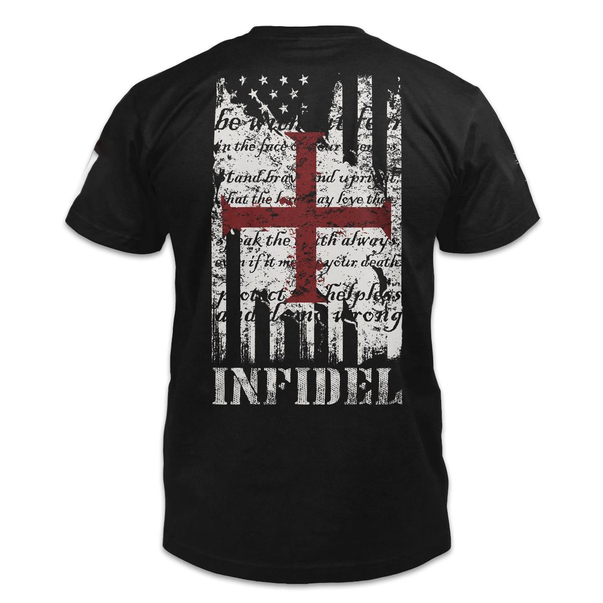 Veteran Shirt, American Flag Cross, American Infidel T-Shirt KM2906
