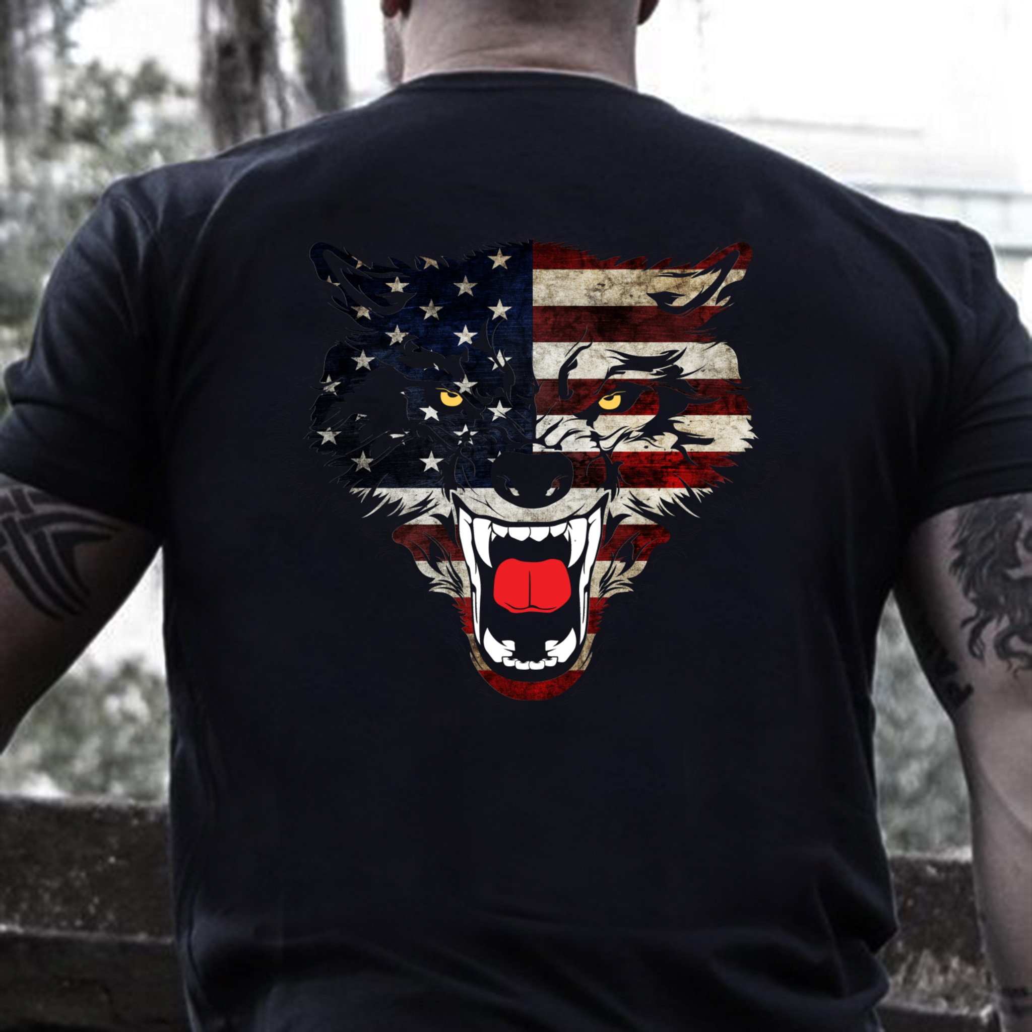 Veteran Shirt, American Flag Wolf T-Shirt Veteran Shirt, American Flag Wolf T-Shirt