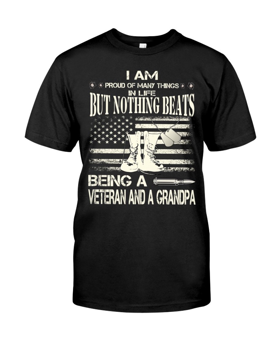 Veteran Shirt, Father's Day Shirt, Nothing Beats Being A Veteran And A Grandpa T-Shirt KM2805 Veteran Shirt, Father's Day Shirt, Nothing Beats Being A Veteran And A Grandpa T-Shirt KM2805
