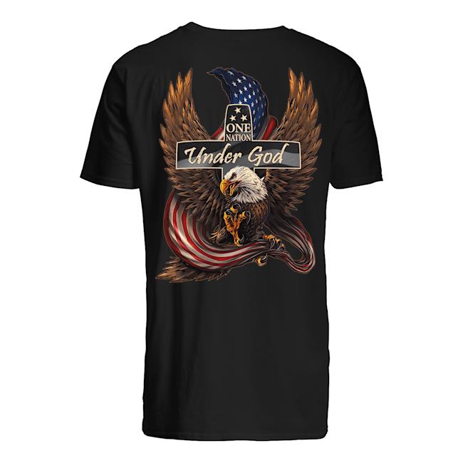 Veteran Shirt, Father's Day Shirt, One Nation Under God American Flag Eagle T-Shirt KM2705