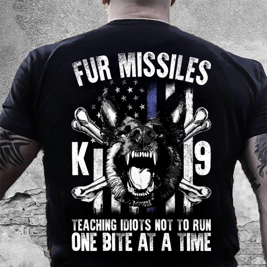 Veteran Shirt, Fur Missiles, Teaching Idiots Not To Run One Bite At A Time T-Shirt Veteran Shirt, Fur Missiles, Teaching Idiots Not To Run One Bite At A Time T-Shirt
