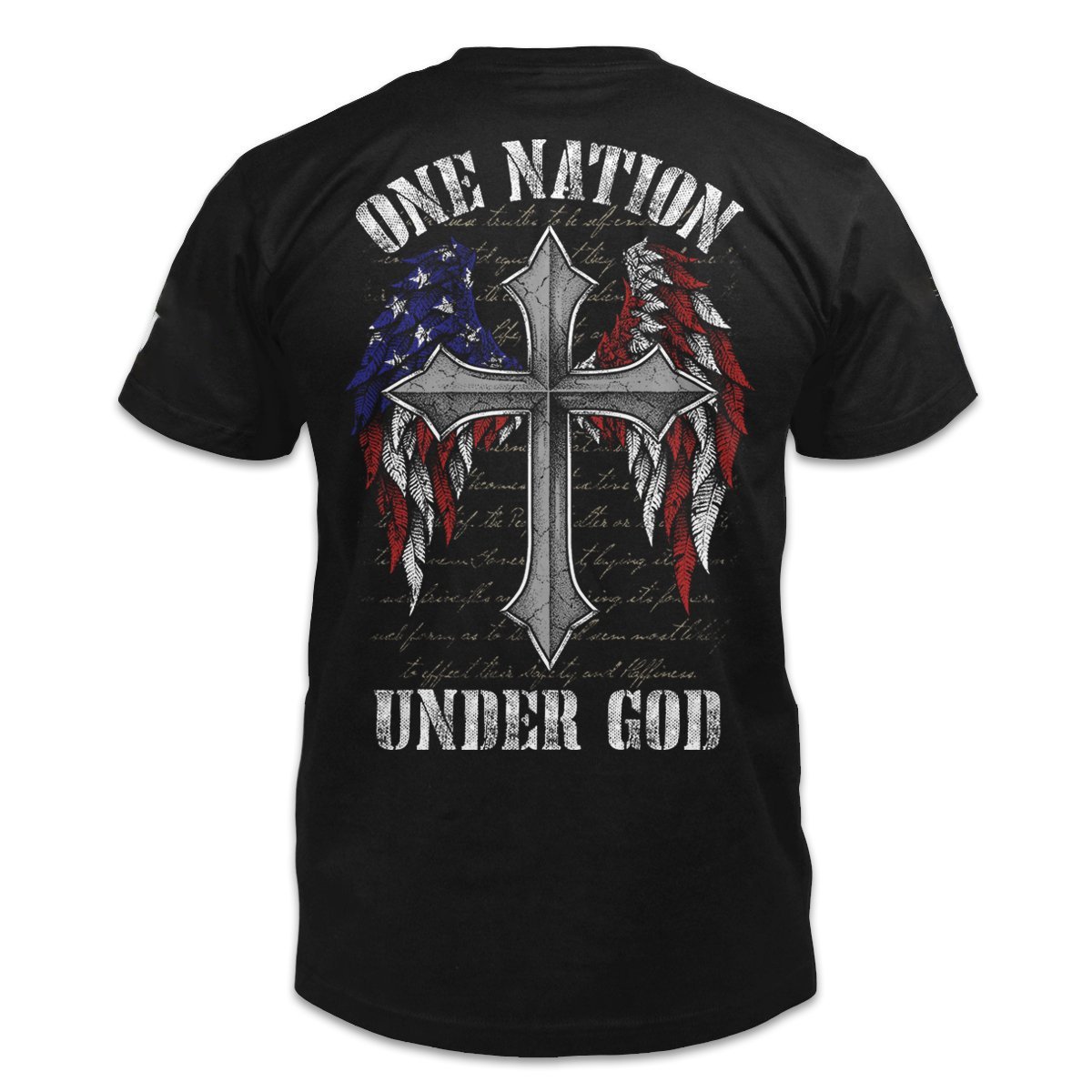 Veteran Shirt, One Nation Under God Christian Cross Flag T-Shirt KM0908