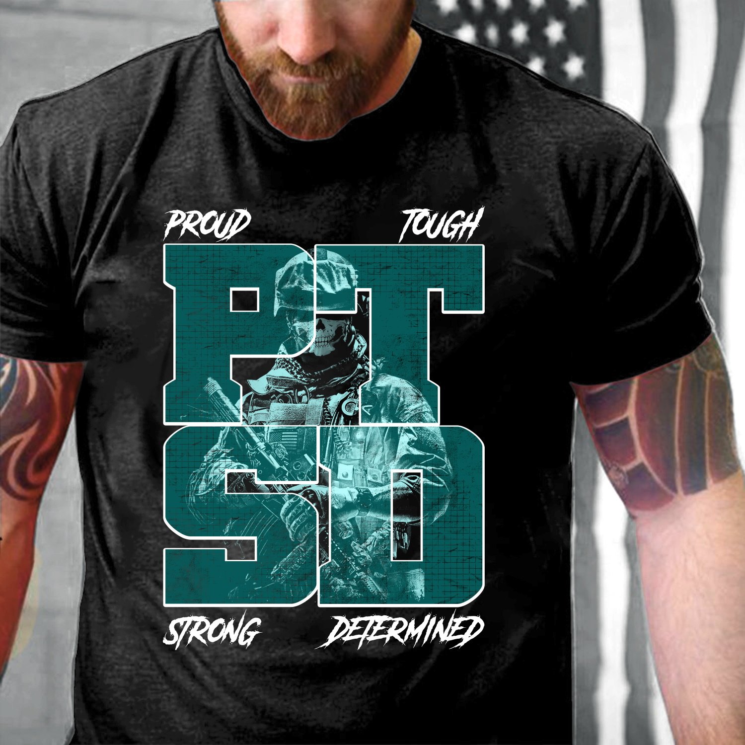 Veteran Shirt, PTSD Shirt, PTSD-Proud Tough Strong Determined T-Shirt Veteran Shirt, PTSD Shirt, PTSD-Proud Tough Strong Determined T-Shirt