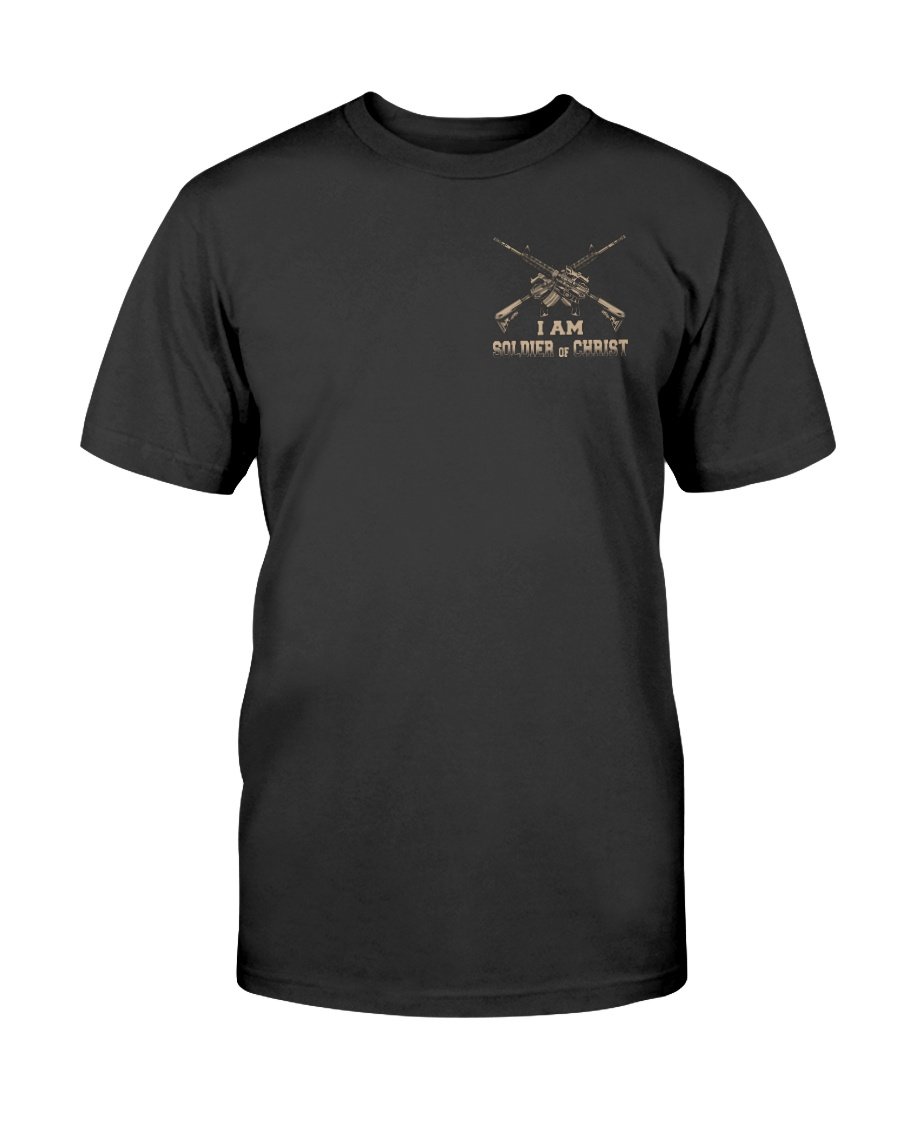 Veteran Shirt - The Devil Whispered In My Ear A Soldier Of Christ Double Printed T-Shirt
