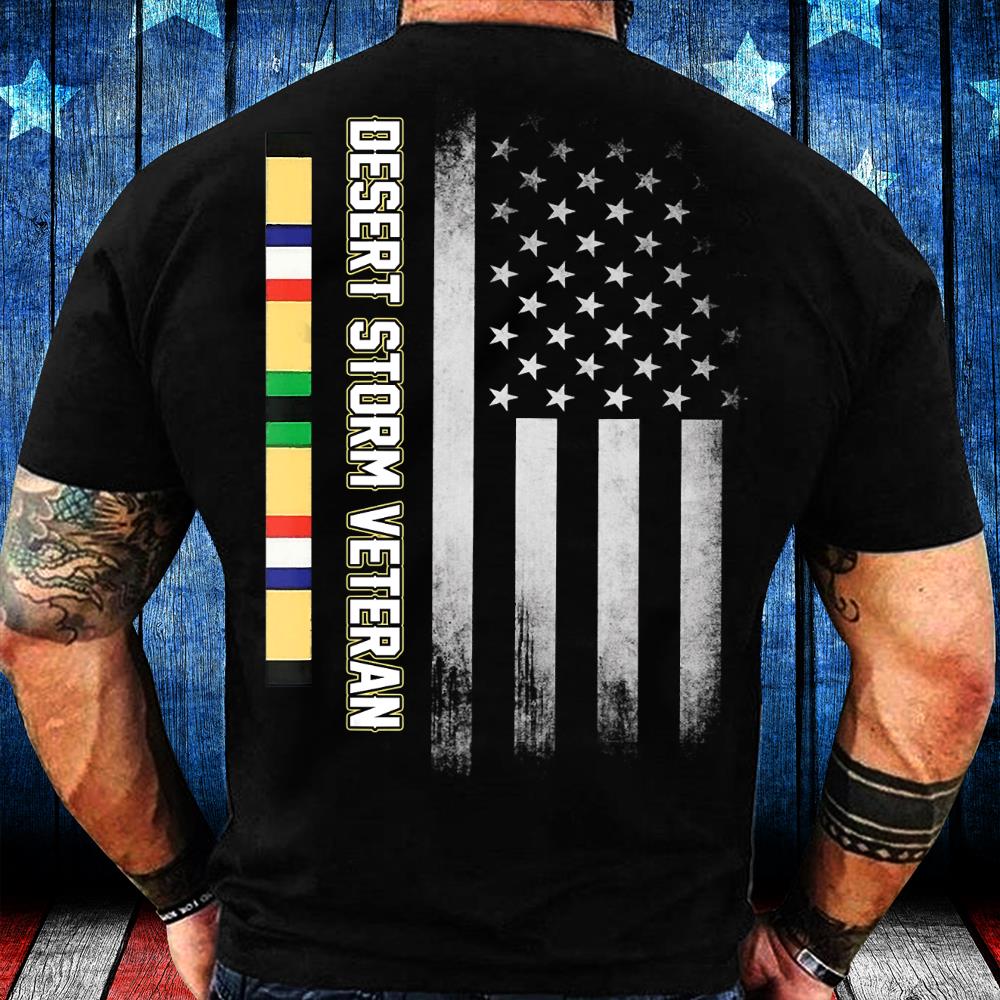 Desert Storm Veteran, American Flag T-Shirt Desert Storm Veteran, American Flag T-Shirt
