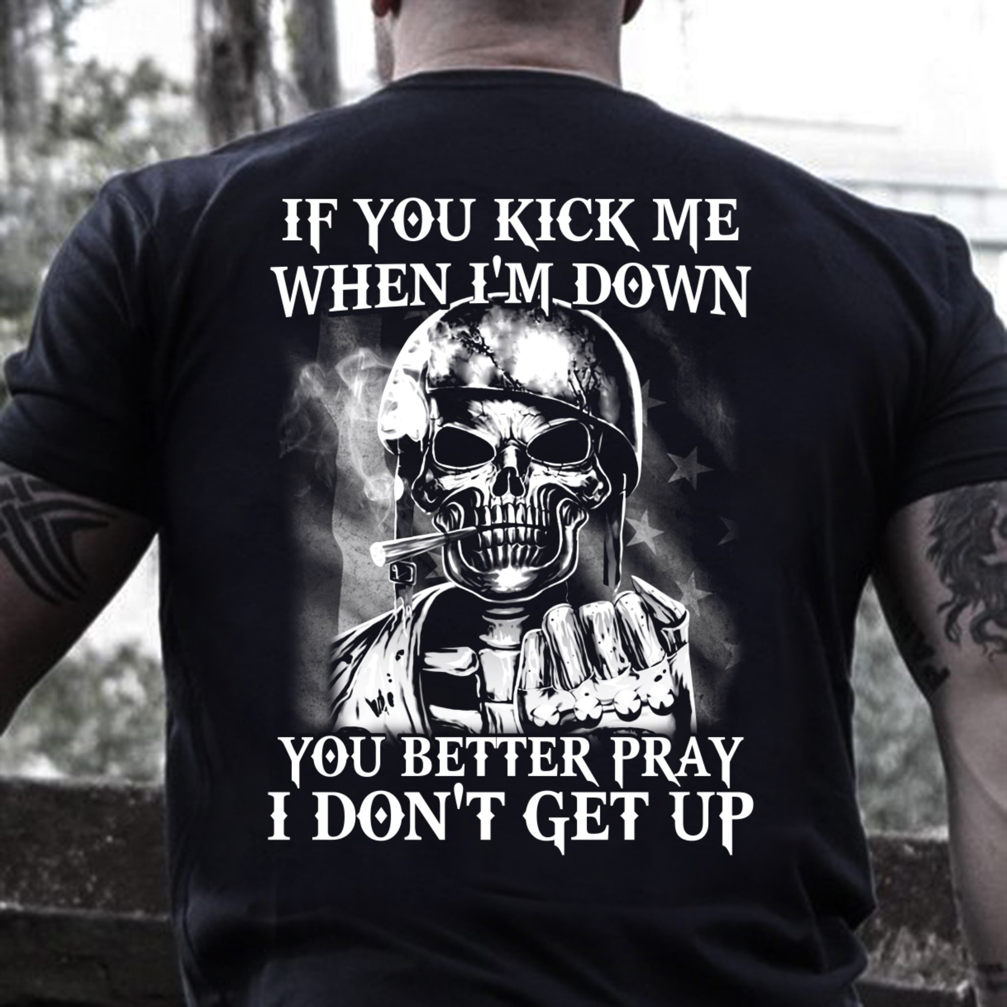 Veterans Shirt - If You Kick Me When I'm Down Skull Unisex T-Shirt, Veteran's Day Gifts, Gift For Dad T-Shirt