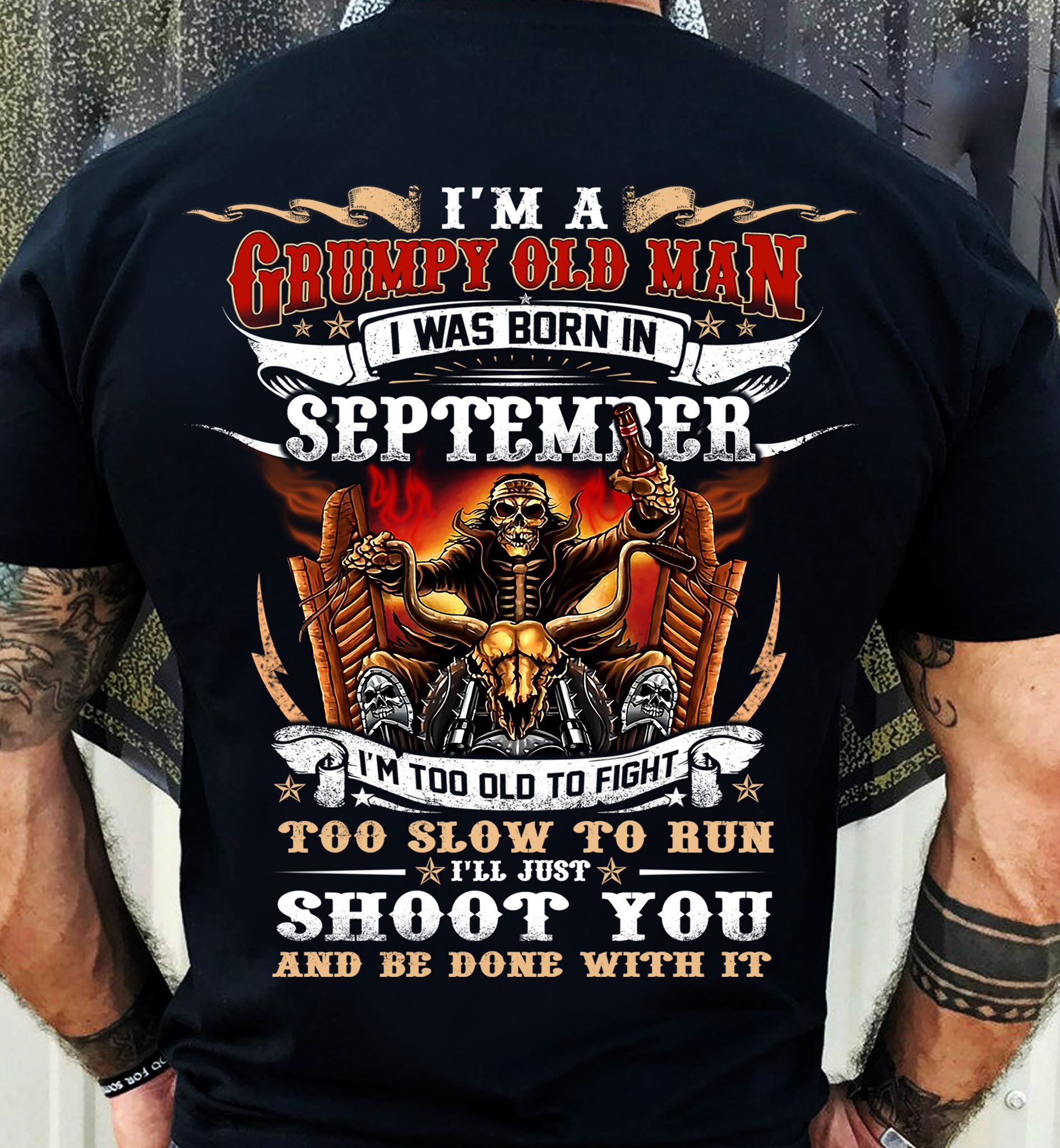 Veteran T-Shirt, Gift For Dad, Customized T-Shirt, I'm A Grumpy Old Man I Was Born T-Shirt
