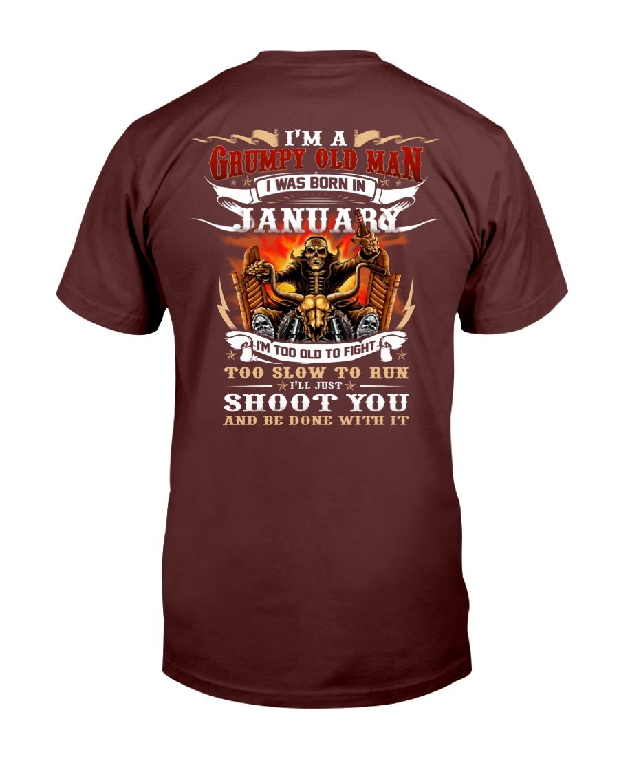Veteran T-Shirt, Gift For Dad, Im A Grumpy Old Man I Was Born In January T-Shirt 1&nbsp;