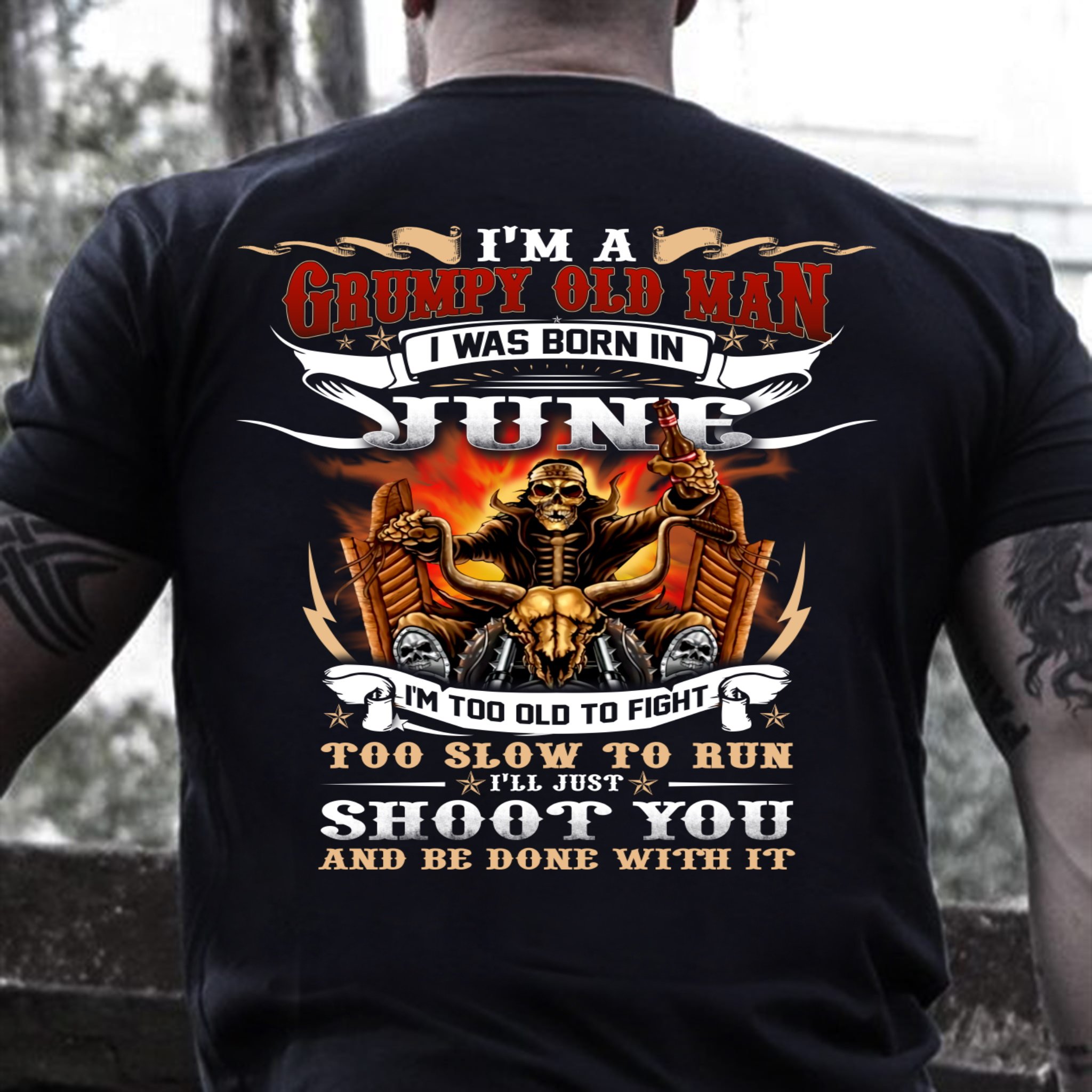 Veteran T-Shirt, Gift For Dad, I'm A Grumpy Old Man I Was Born In June T-Shirt