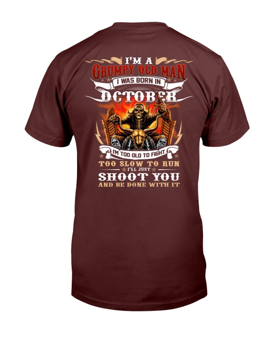Veteran T-Shirt, Gift For Dad, Im A Grumpy Old Man I Was Born In October T-Shirt 1&nbsp;