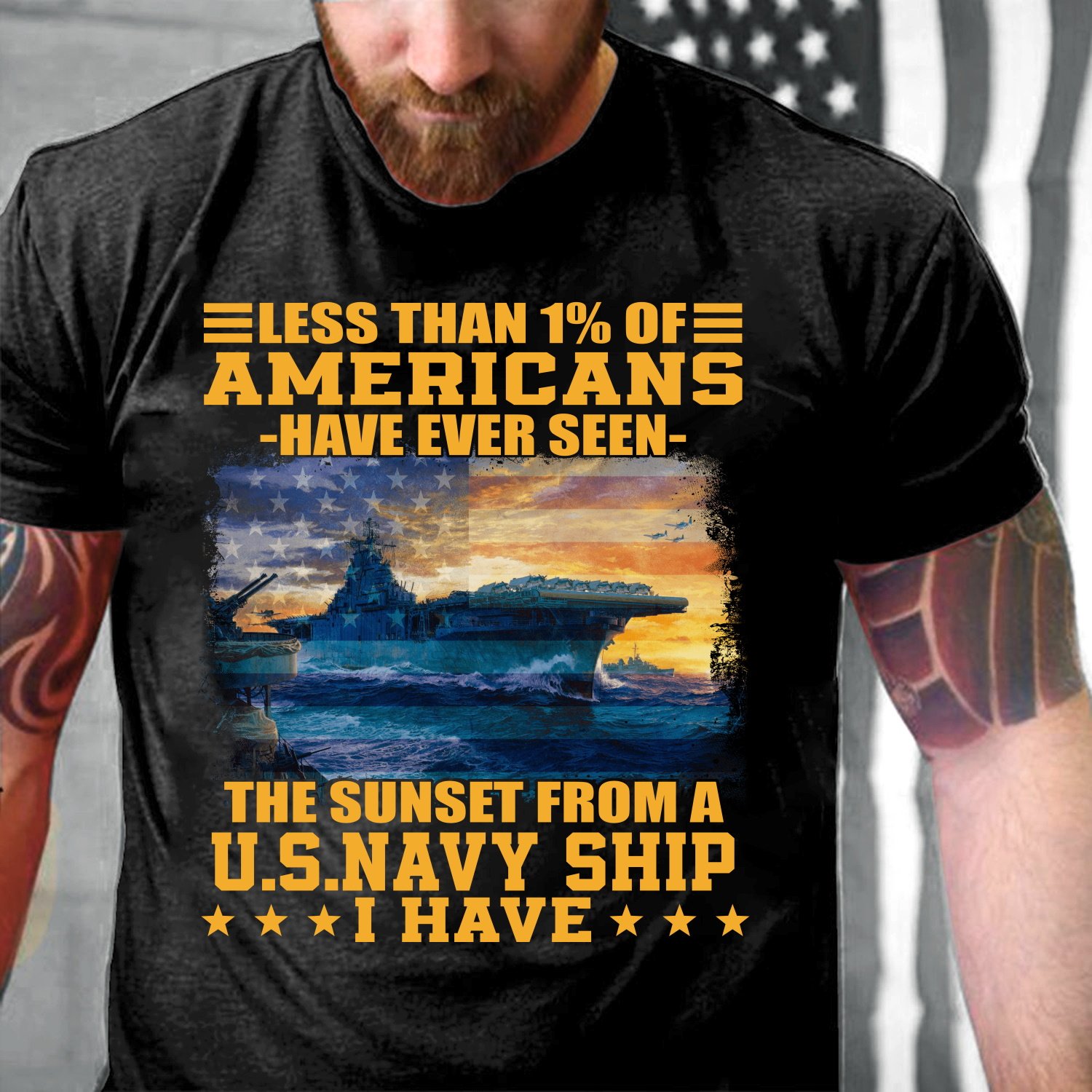 Veterans Shirt - Less Than 1% Of Americans Have Ever Seen The Sunset From A U.S. Navy Ship T-Shirt