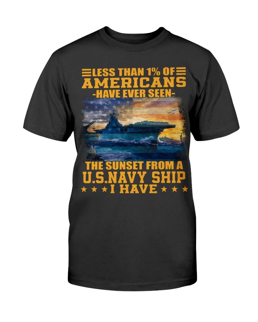 Veterans Shirt - Less Than 1% Of Americans Have Ever Seen The Sunset From A U.S. Navy Ship T-Shirt 1&nbsp;