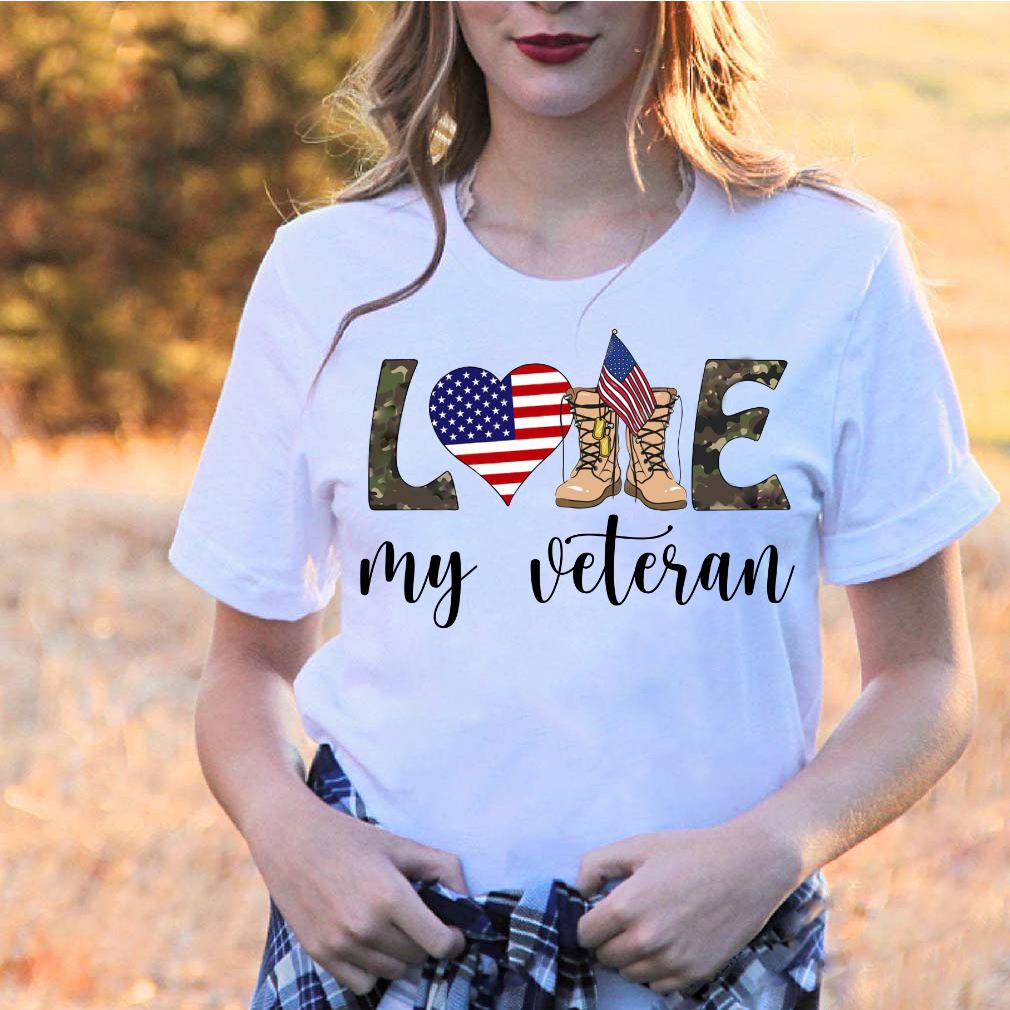 Love My Veteran, Gift For Veteran Wife T-Shirt Love My Veteran, Gift For Veteran Wife T-Shirt