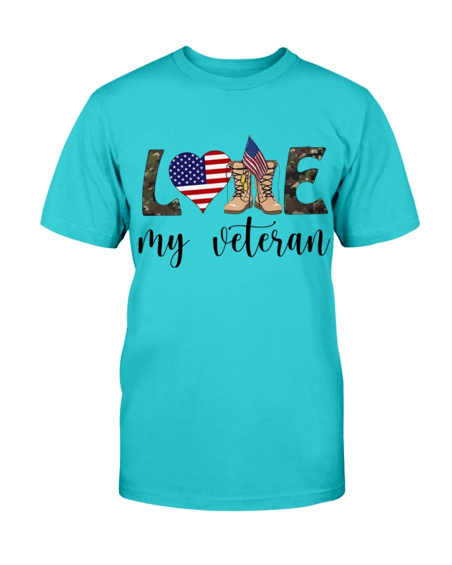 Love My Veteran, Gift For Veteran Wife T-Shirt 1&nbsp;