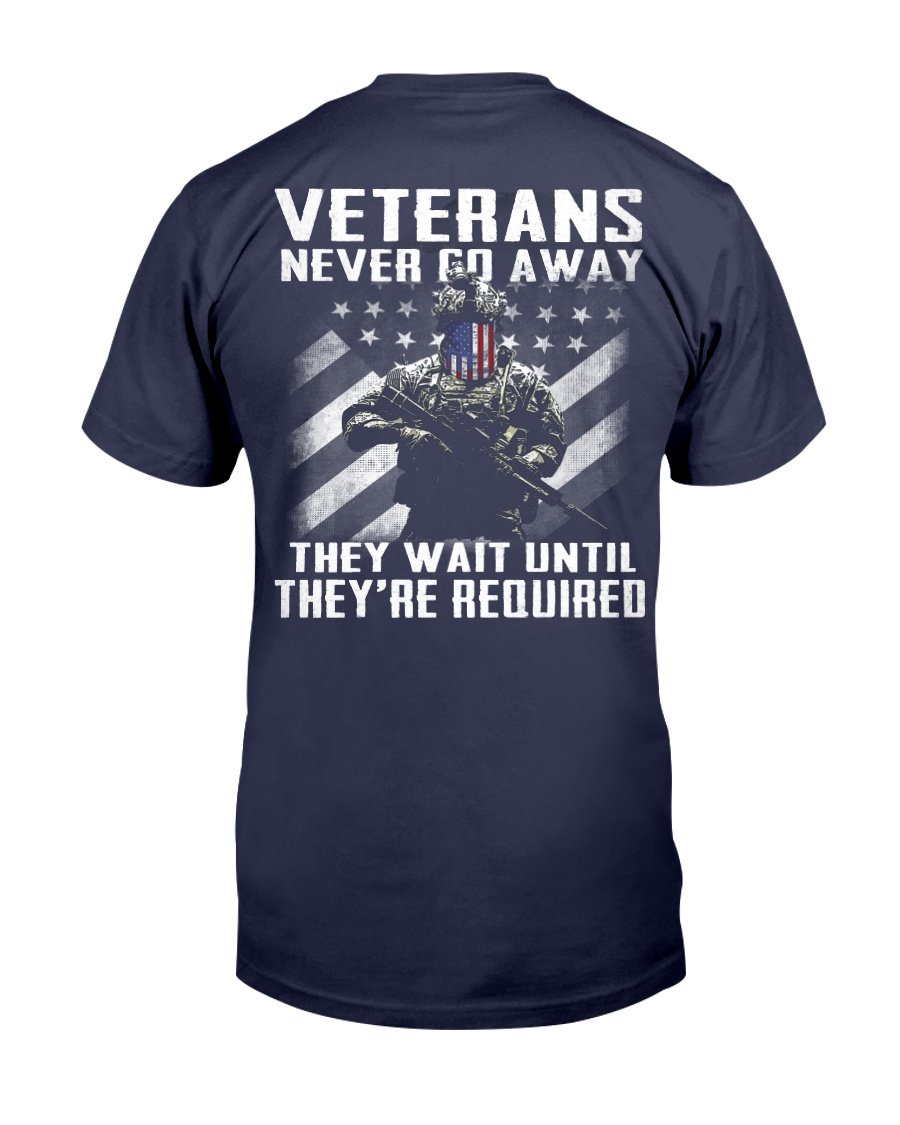 Veterans Shirt Never Go Away They Wait Until Theyre Required T-Shirt 1&nbsp;
