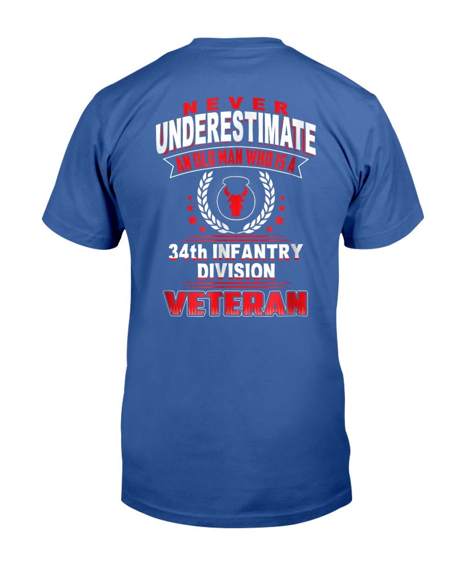 Never Underestimate An Old Man Who Is A Veteran of 34th T-Shirt 3 » Cool Gifts for You - Mfamilygift Never Underestimate An Old Man Who Is A Veteran of 34th T-Shirt 3