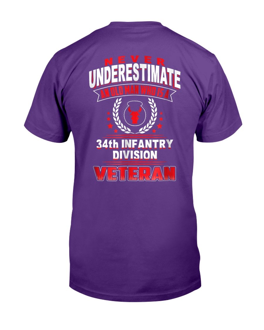 Never Underestimate An Old Man Who Is A Veteran of 34th T-Shirt 4 » Cool Gifts for You - Mfamilygift Never Underestimate An Old Man Who Is A Veteran of 34th T-Shirt 4