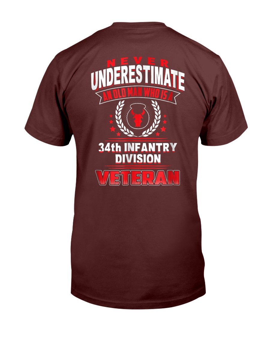 Never Underestimate An Old Man Who Is A Veteran of 34th T-Shirt 5 » Cool Gifts for You - Mfamilygift Never Underestimate An Old Man Who Is A Veteran of 34th T-Shirt 5