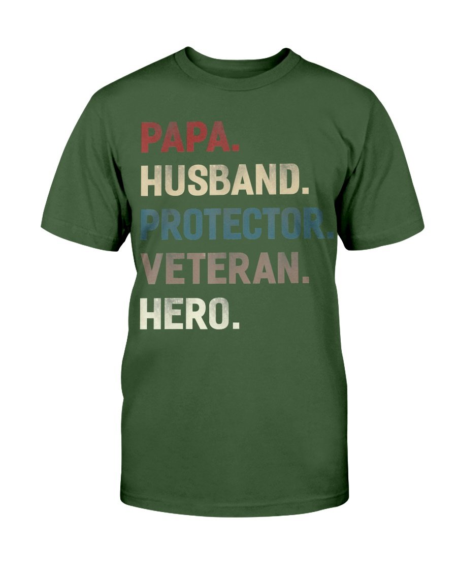 Papa Husband Protector Veteran Hero T-Shirt 1&nbsp;